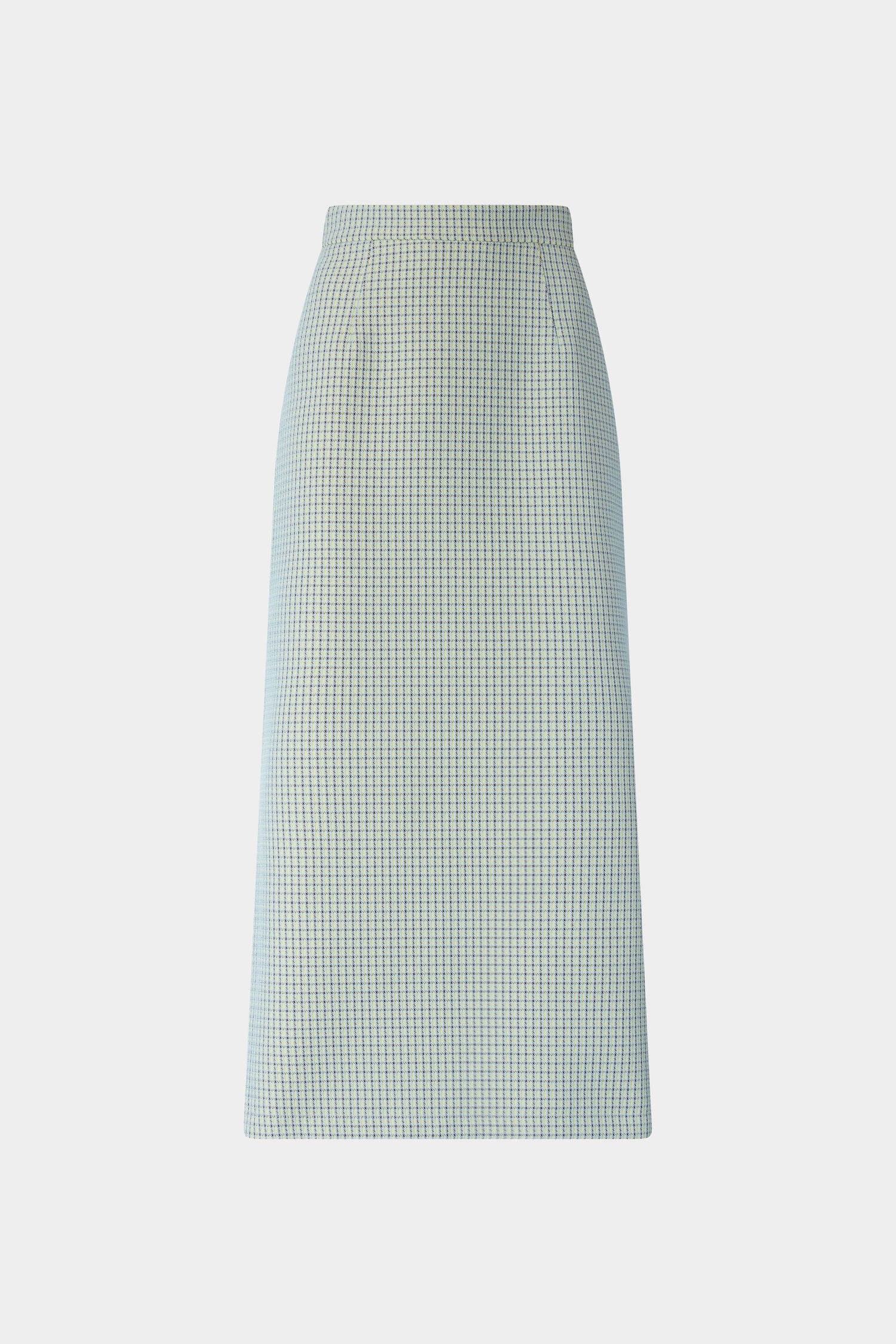 Slim-Fit Checked Midi Pencil Skirt with Side Slits