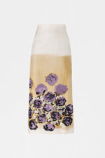 Floral Silk Pencil Skirt