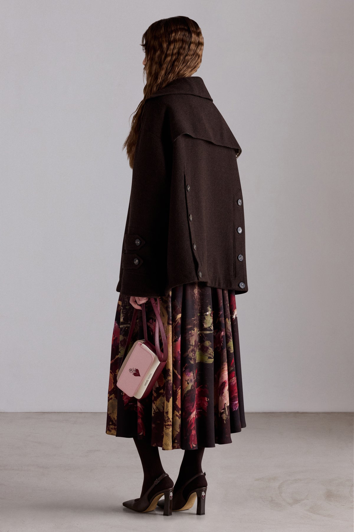 Painterly Floral Silk Skirt