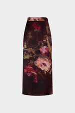 Gonna a Colonna con Stampa Rose Pittoriche