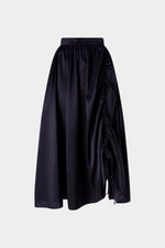 Black Ruched Taffeta Skirt