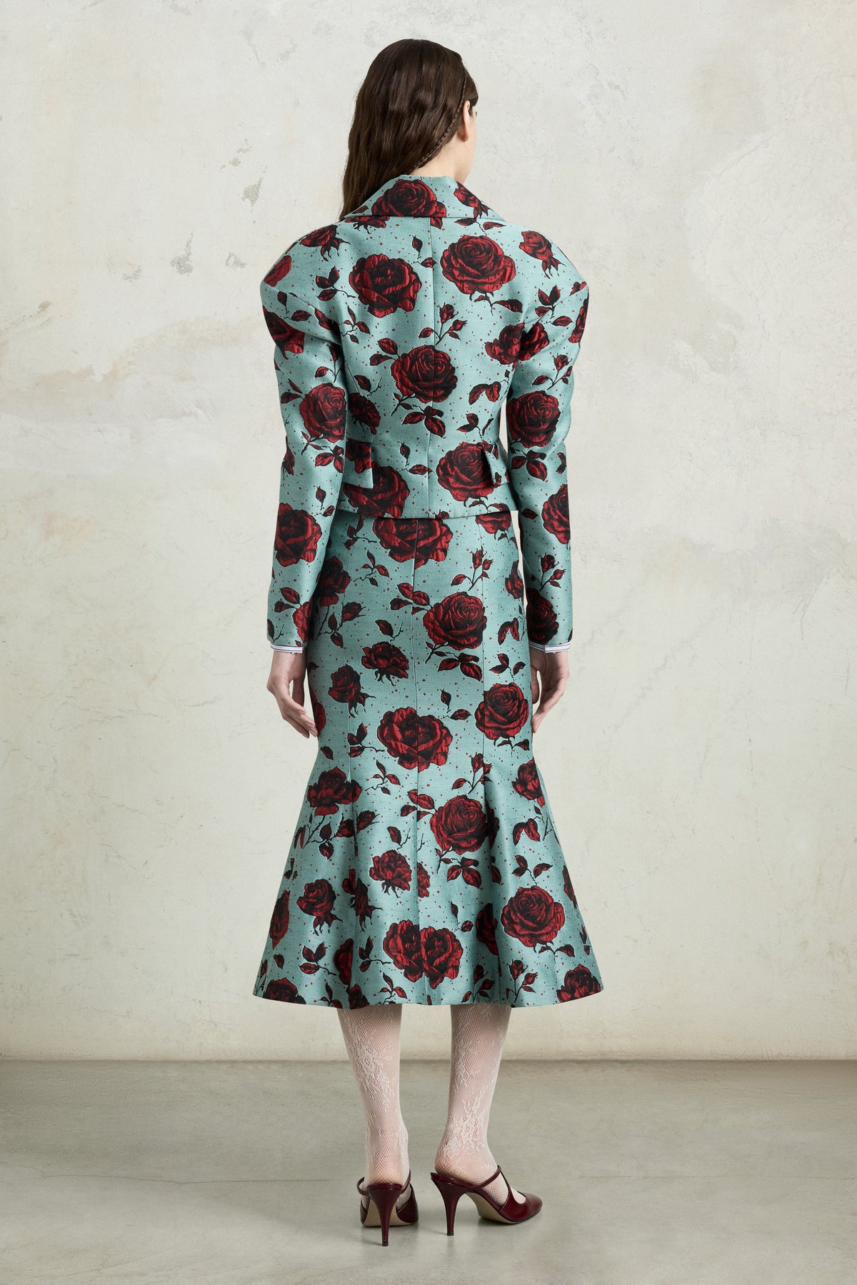 Embossed Rose Jacquard Skirt