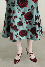 Embossed Rose Jacquard Skirt
