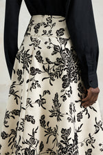 Floral Wallpaper Midi Circle Skirt