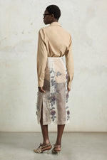 Embroidered Midi Pencil Skirt