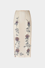 Embroidered Midi Pencil Skirt