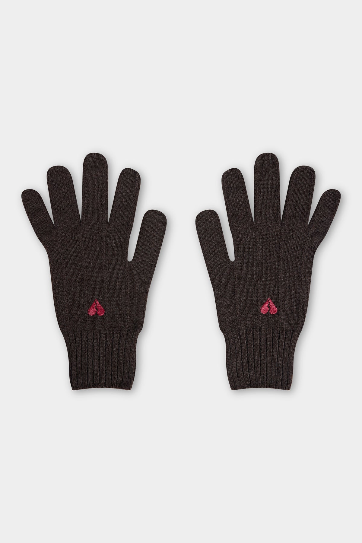Short Ribbed Knit Gloves