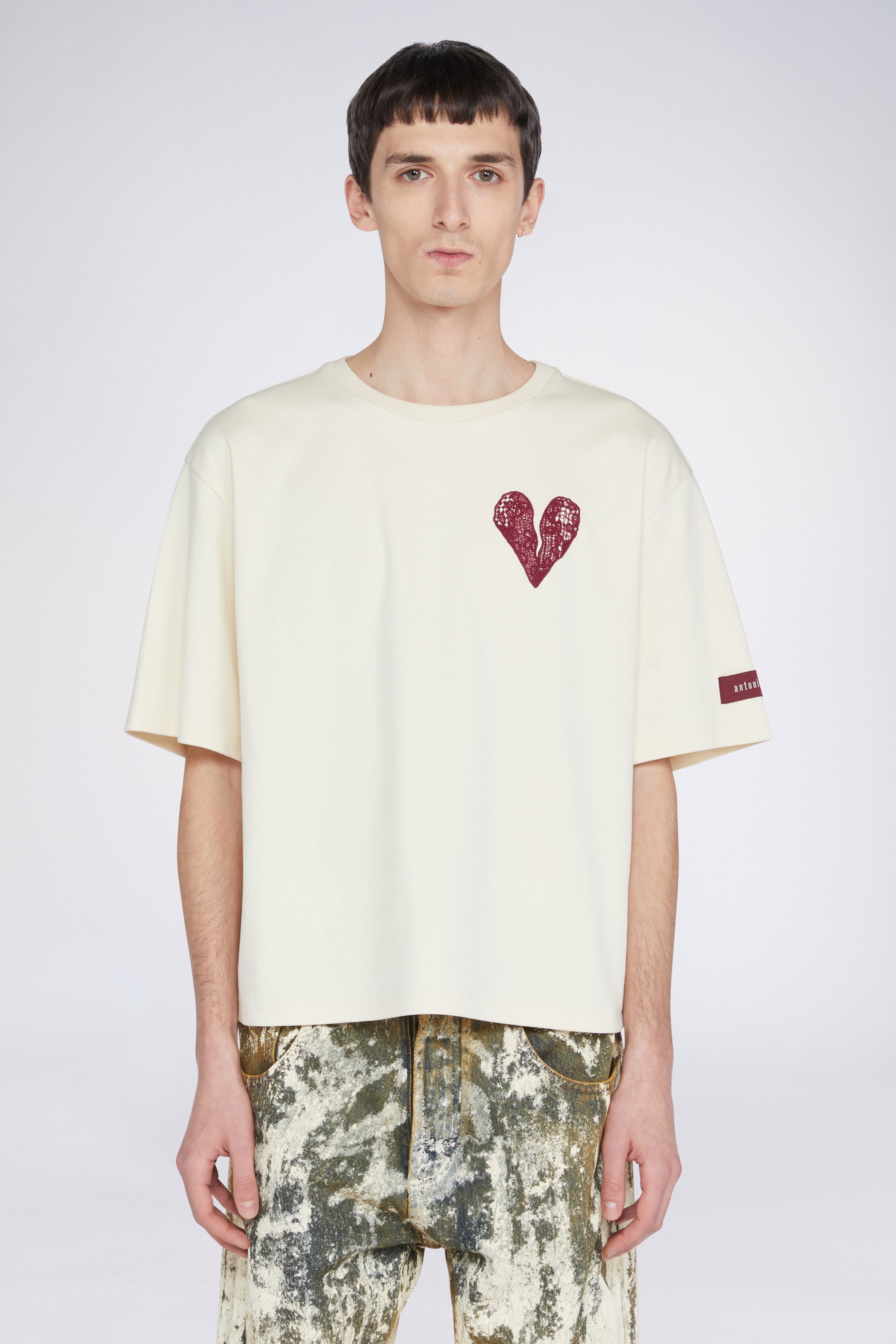 Heart T-shirt Cream