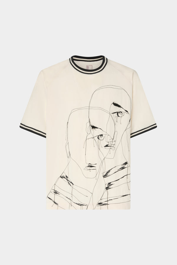 T-shirt in Cotone Crema