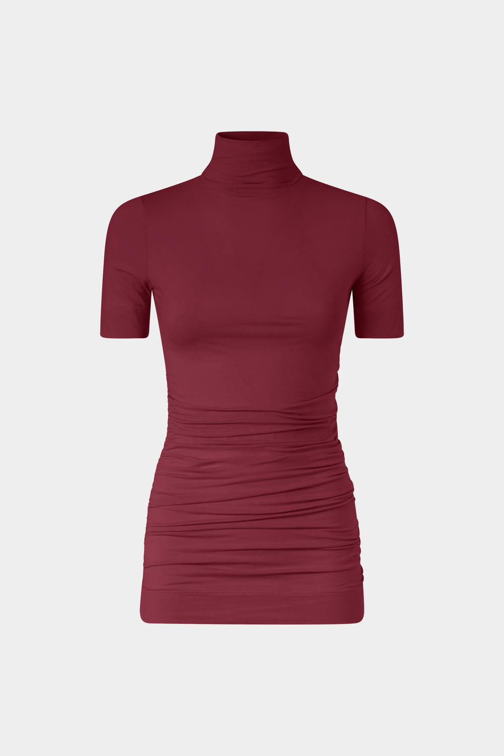 Bordeaux Jersey Turtleneck Top