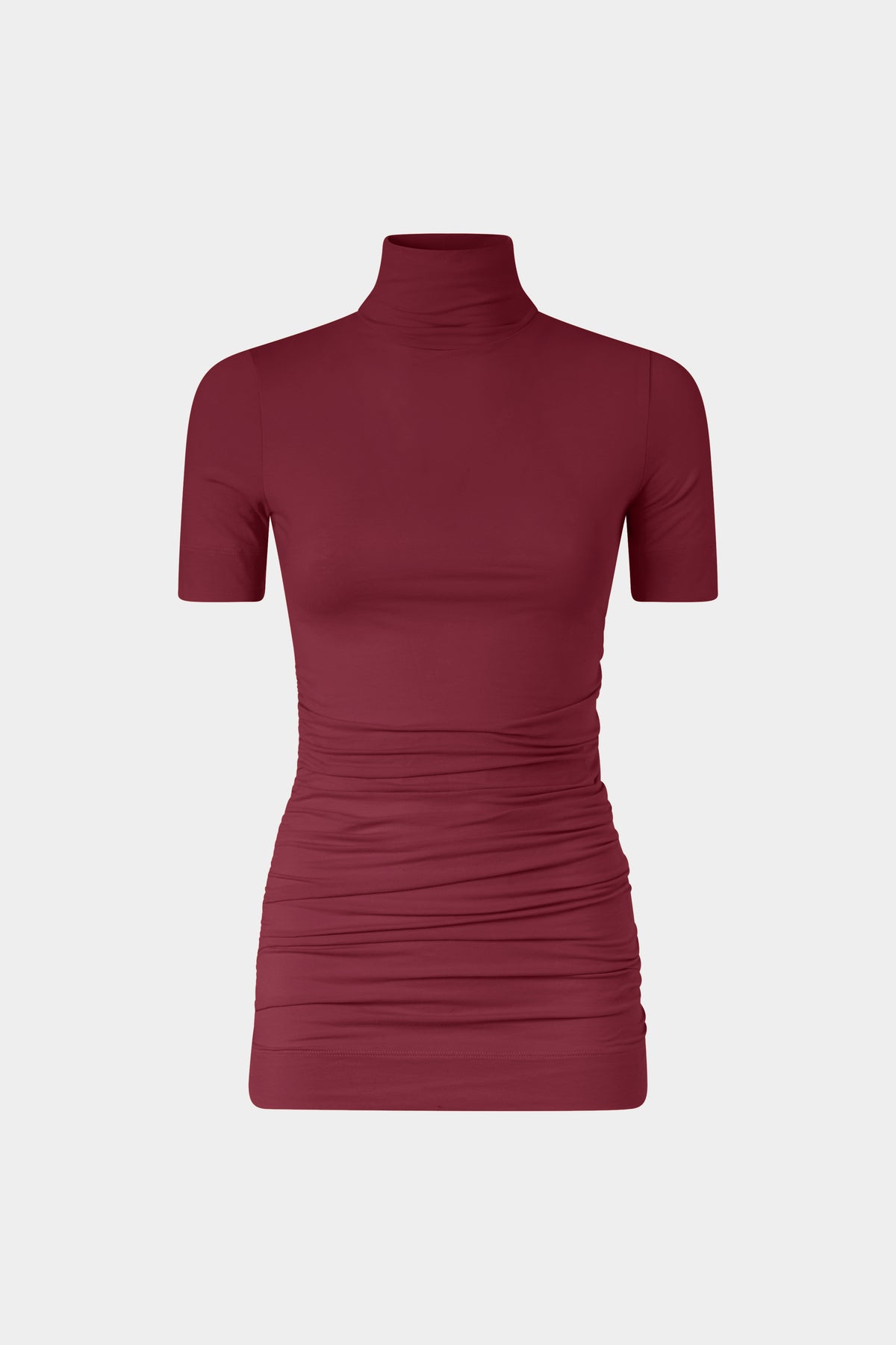 Top a Collo Alto in Jersey Bordeaux