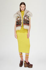 Top a Collo Alto in Jersey Giallo