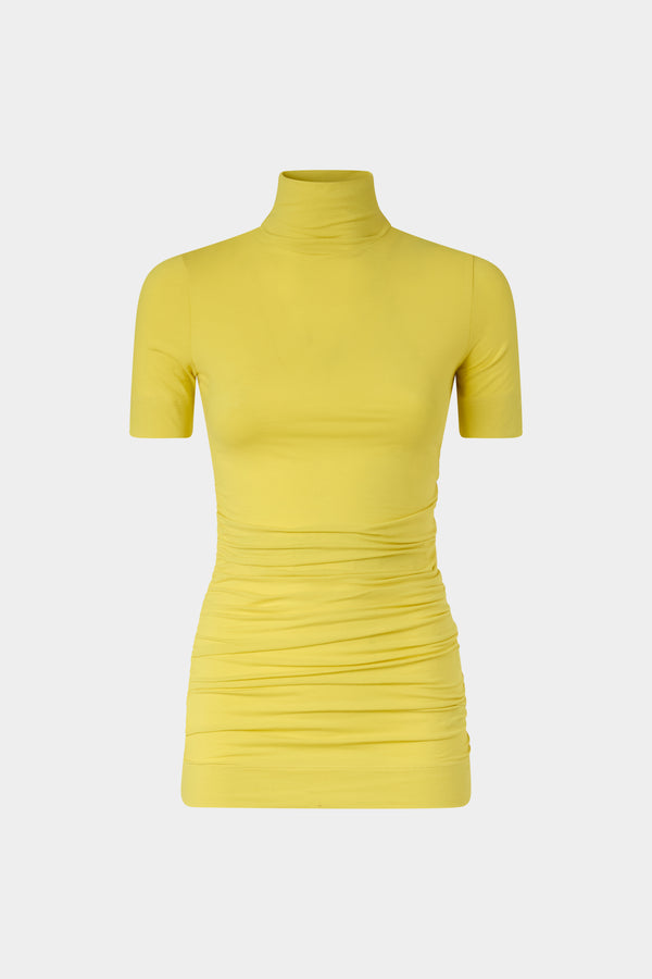 Top a Collo Alto in Jersey Giallo
