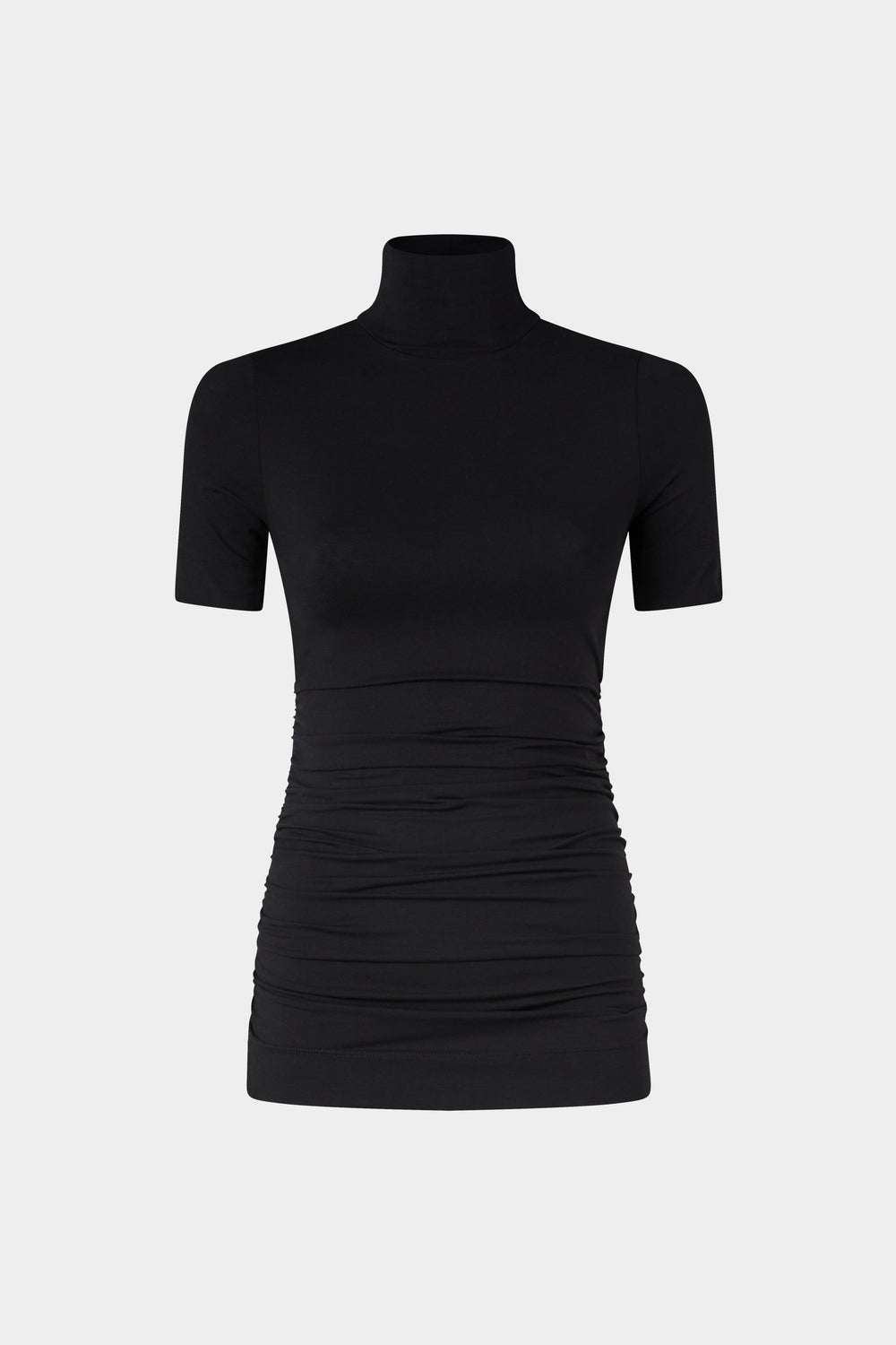 Black Jersey Turtleneck Top