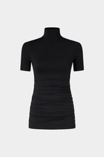 Black Jersey Turtleneck Top