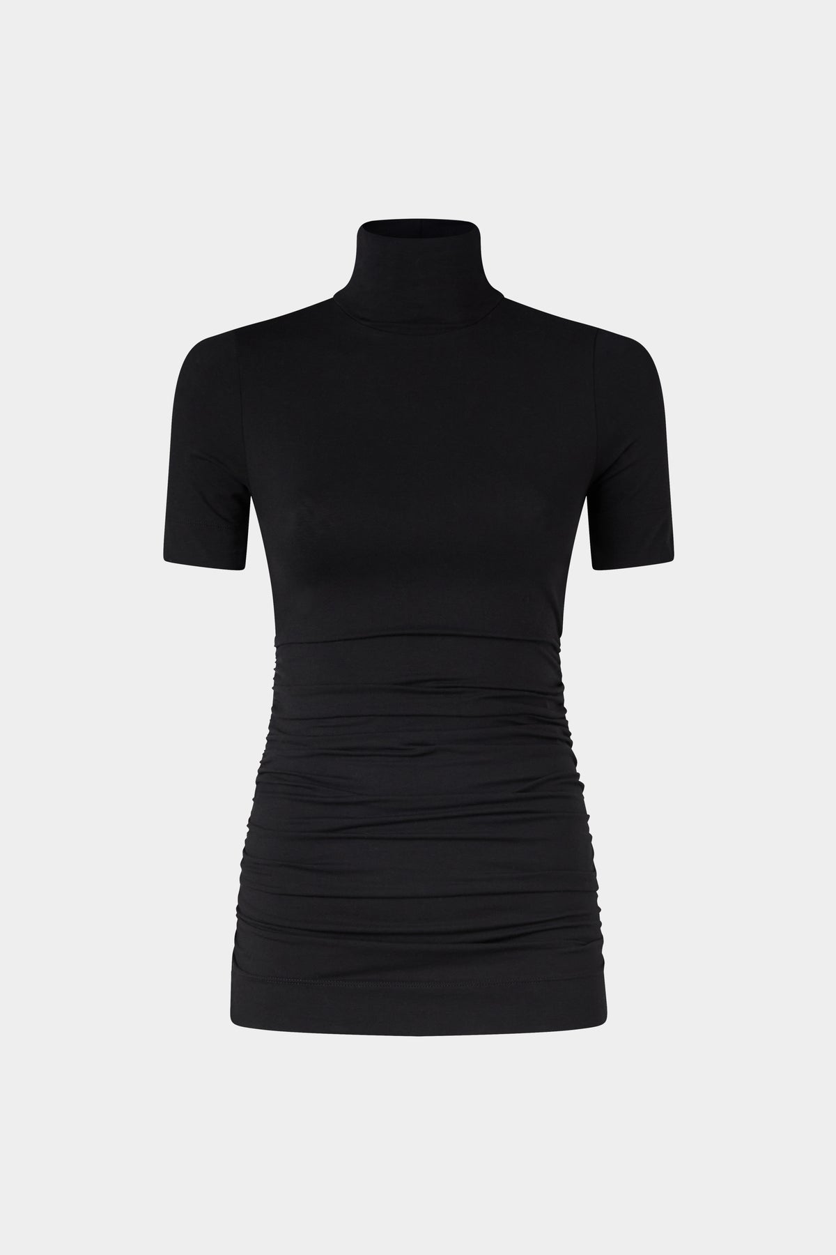 Black Jersey Turtleneck Top