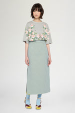 Grey Melange Floral Print T-Shirt