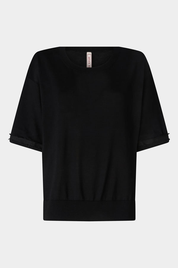 T-Shirt in Maglia Seta e Cotone