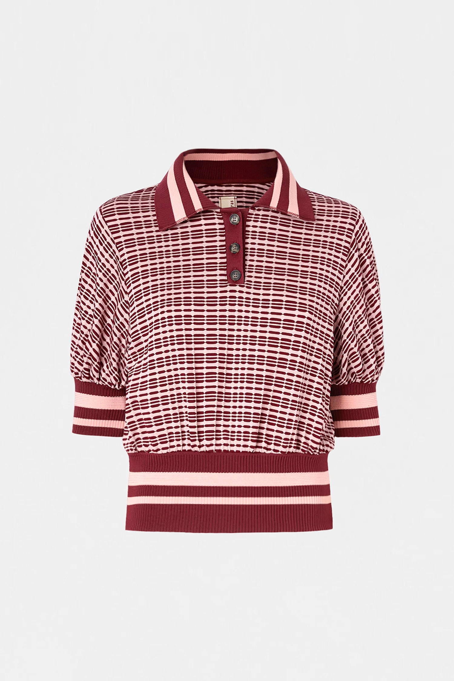 Bordeaux Check Knit Polo