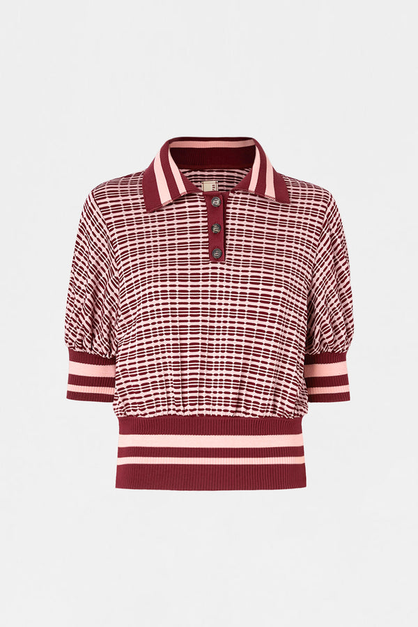 Bordeaux Check Knit Polo