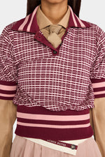 Bordeaux Check Knit Polo