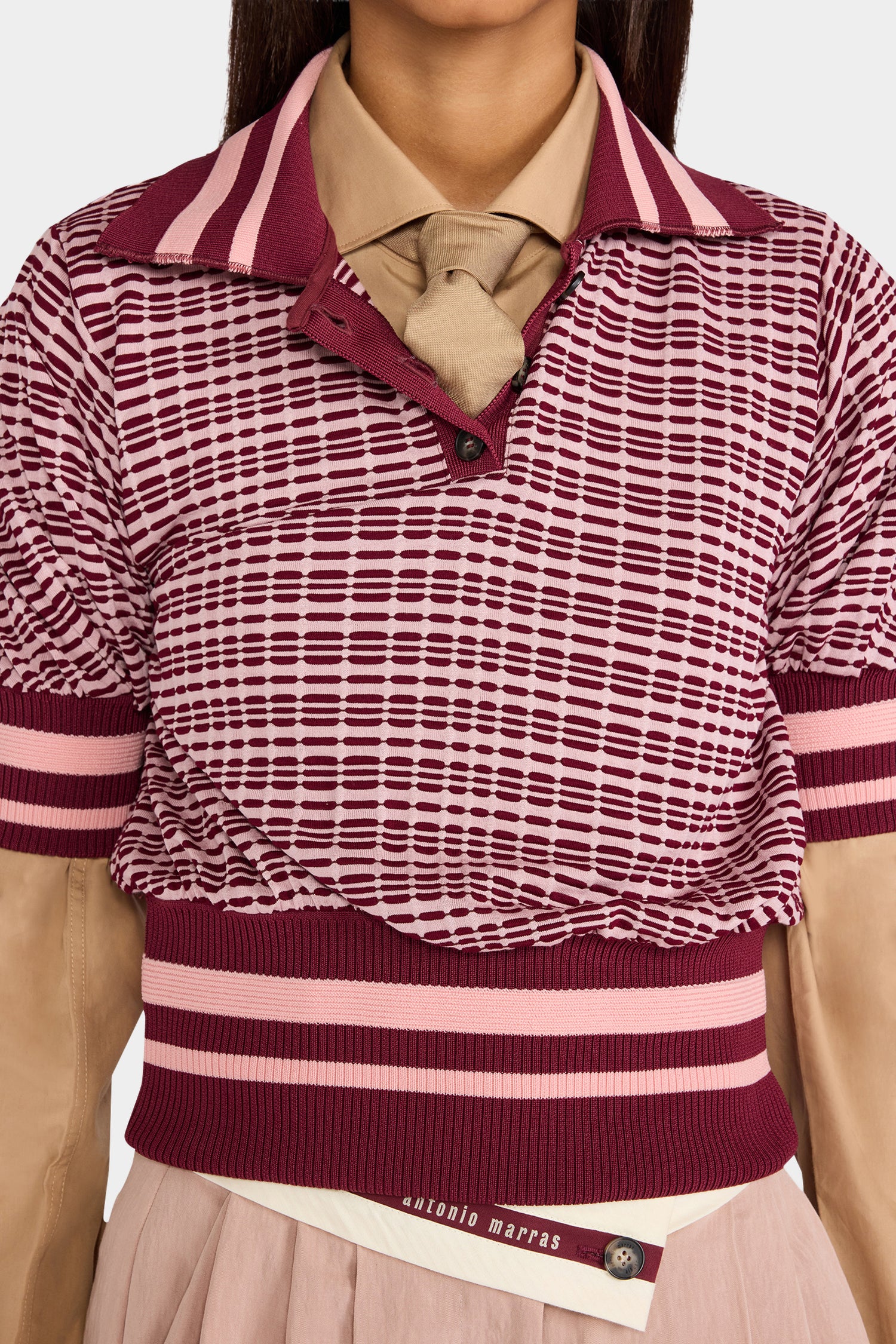 Bordeaux Check Knit Polo