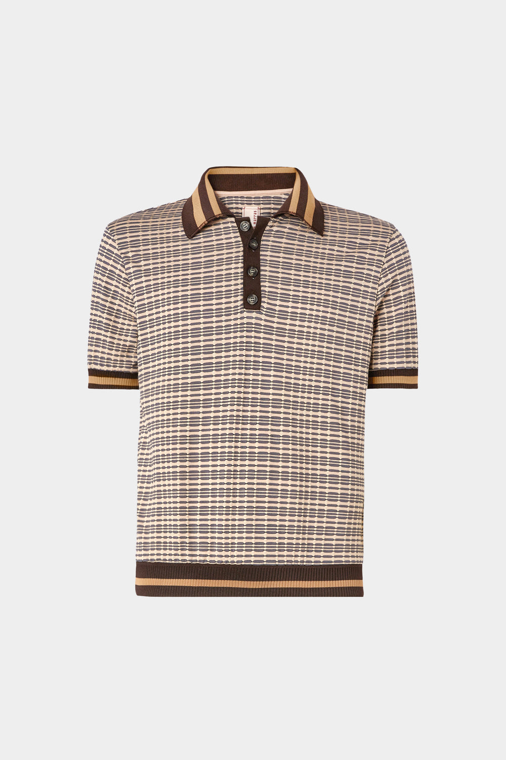 Geometric Knit Polo Shirt