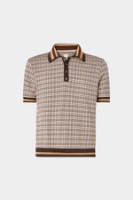 Polo in Maglia con Motivo Geometrico