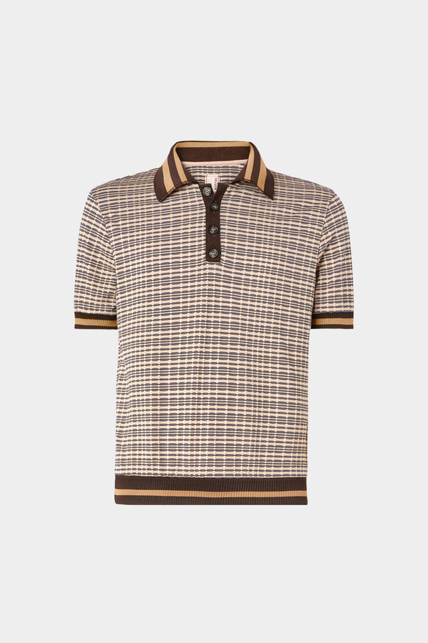Geometric Knit Polo Shirt