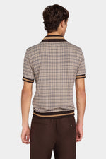 Polo in Maglia con Motivo Geometrico