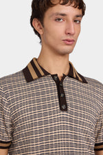 Polo in Maglia con Motivo Geometrico