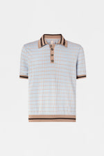 Polo in Maglia con Motivo Geometrico