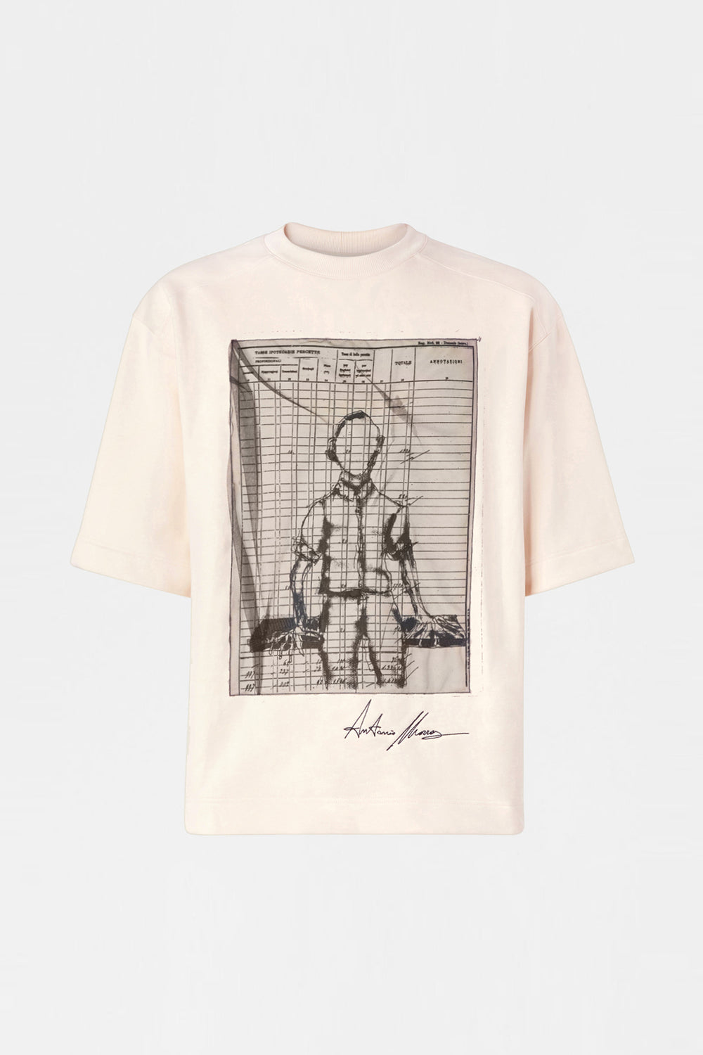 Ecru Graphic Oversized T-Shirt