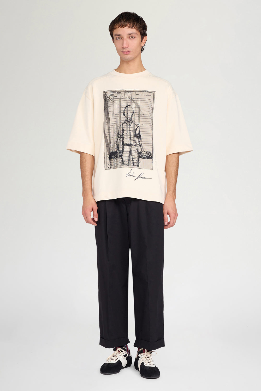 Ecru Graphic Oversized T-Shirt