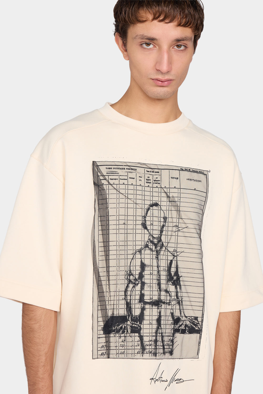 Ecru Graphic Oversized T-Shirt