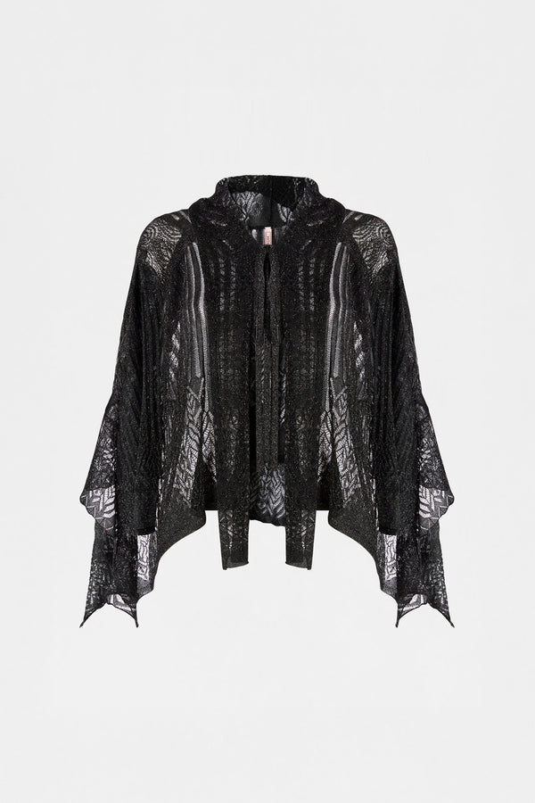 Sheer Lace Short-Sleeve Cardigan