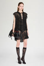 Sheer Lace Short-Sleeve Cardigan
