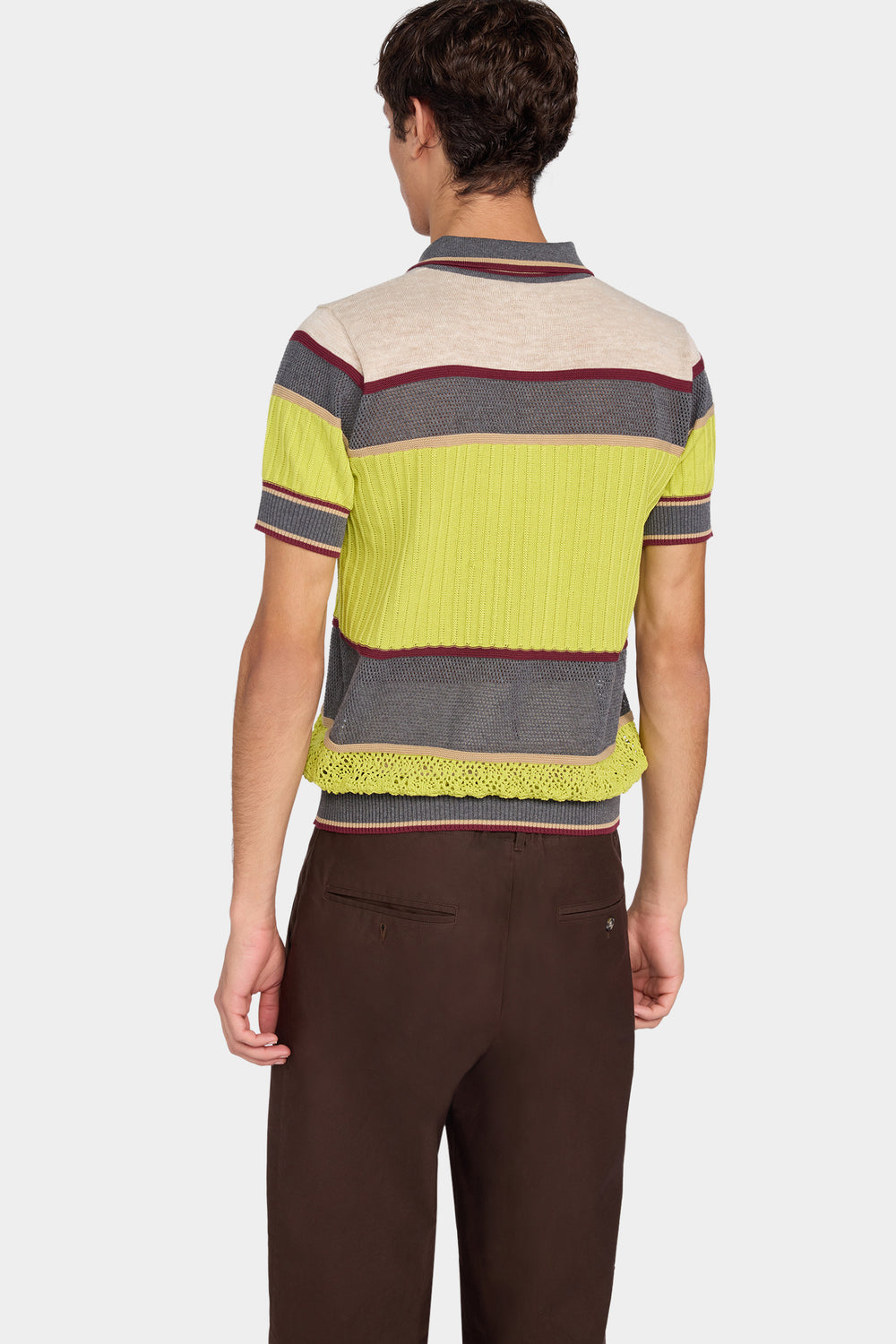 Polo a Maglia a Righe Multicolore