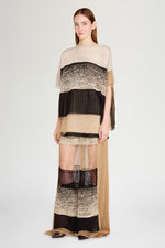 Knit Top with Beige and Black Patchwork
