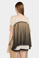 Knit Top with Beige and Black Patchwork