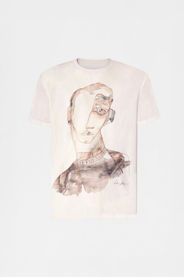 Ivory Portrait Print T-shirt