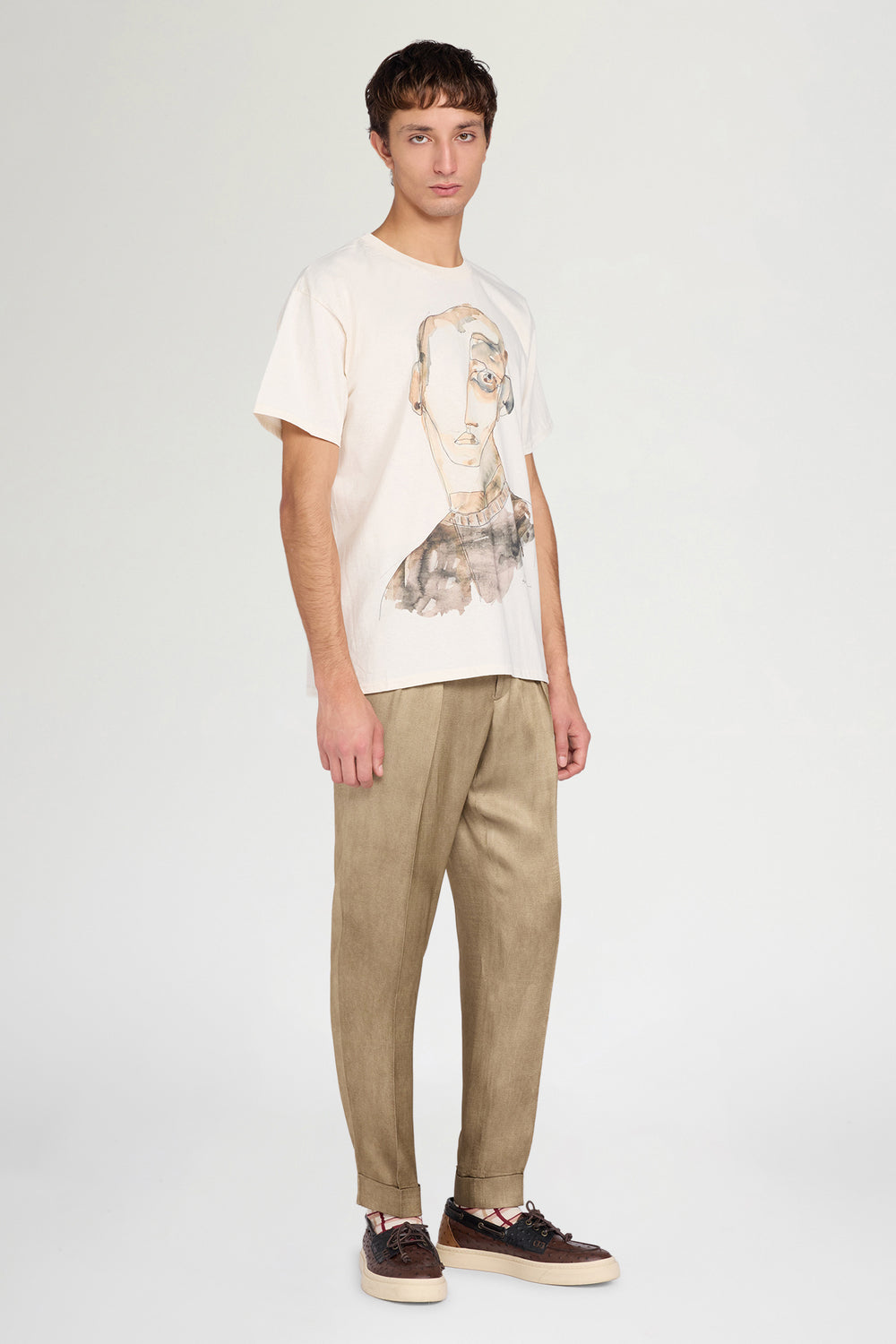 Ivory Portrait Print T-shirt
