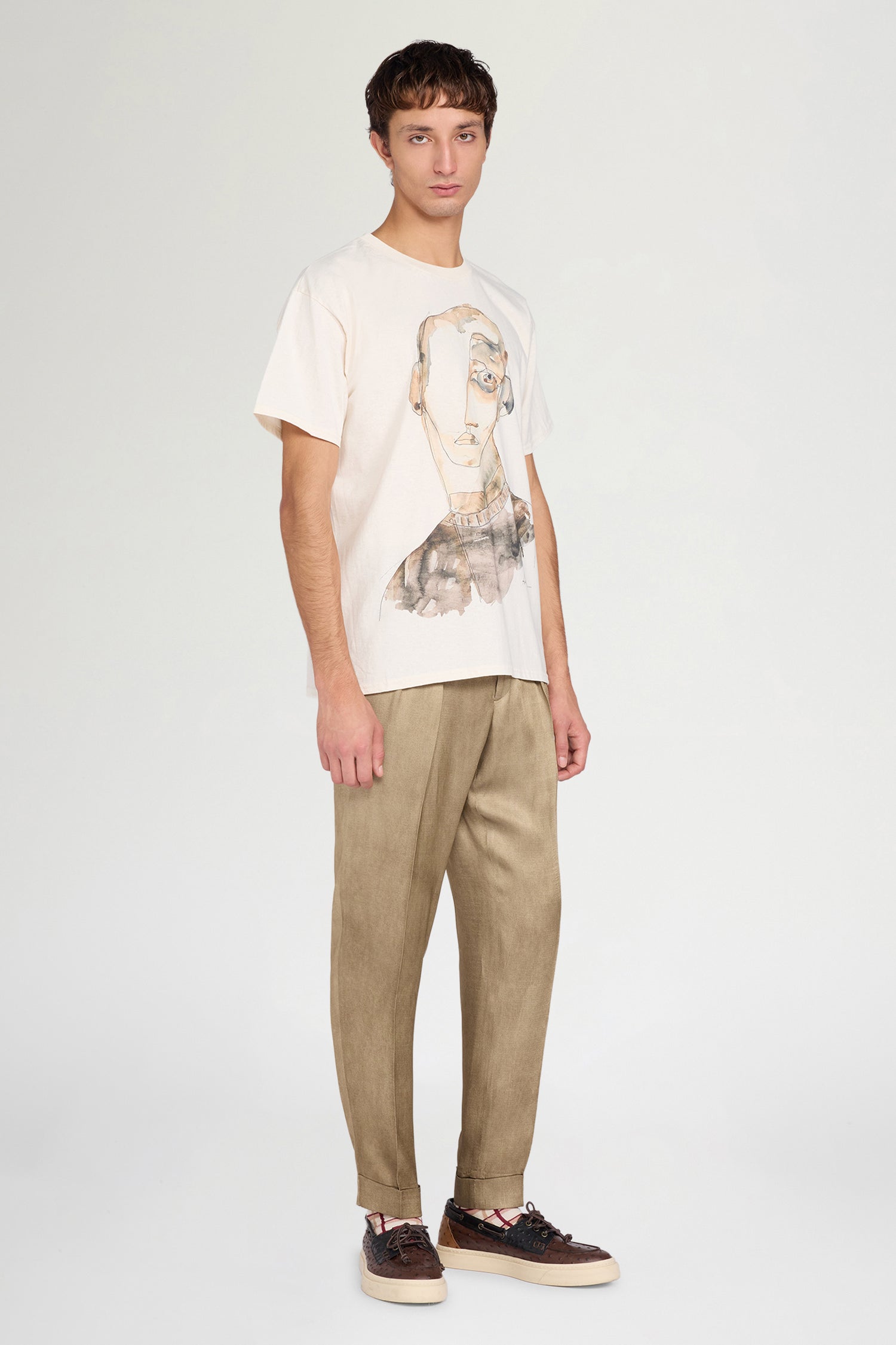 T-shirt con Stampa Ritratto