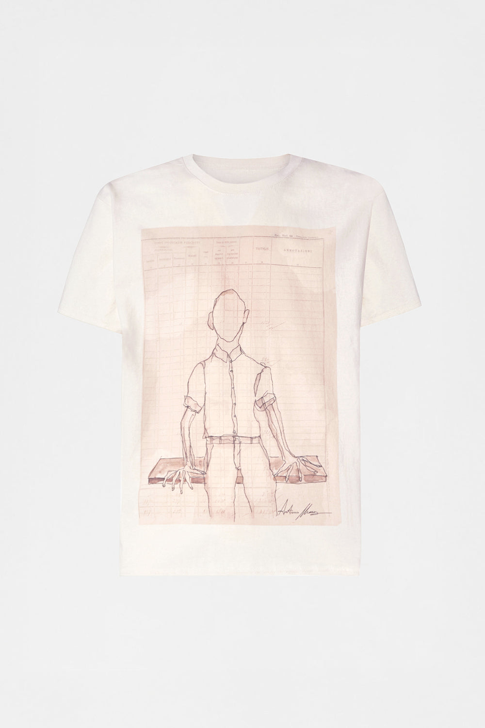 Ivory Sketch Print T-shirt