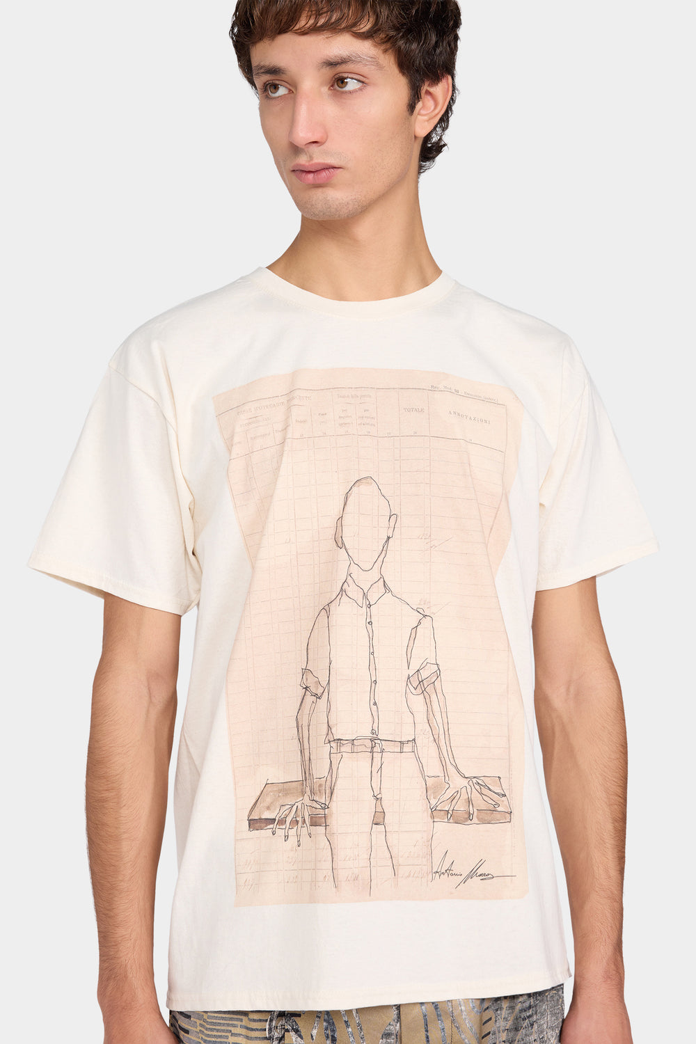 Ivory Sketch Print T-shirt