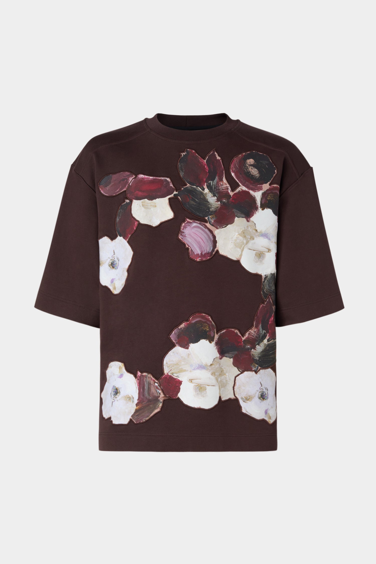 Oversized Brown Floral T-Shirt