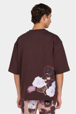 Oversized Brown Floral T-Shirt