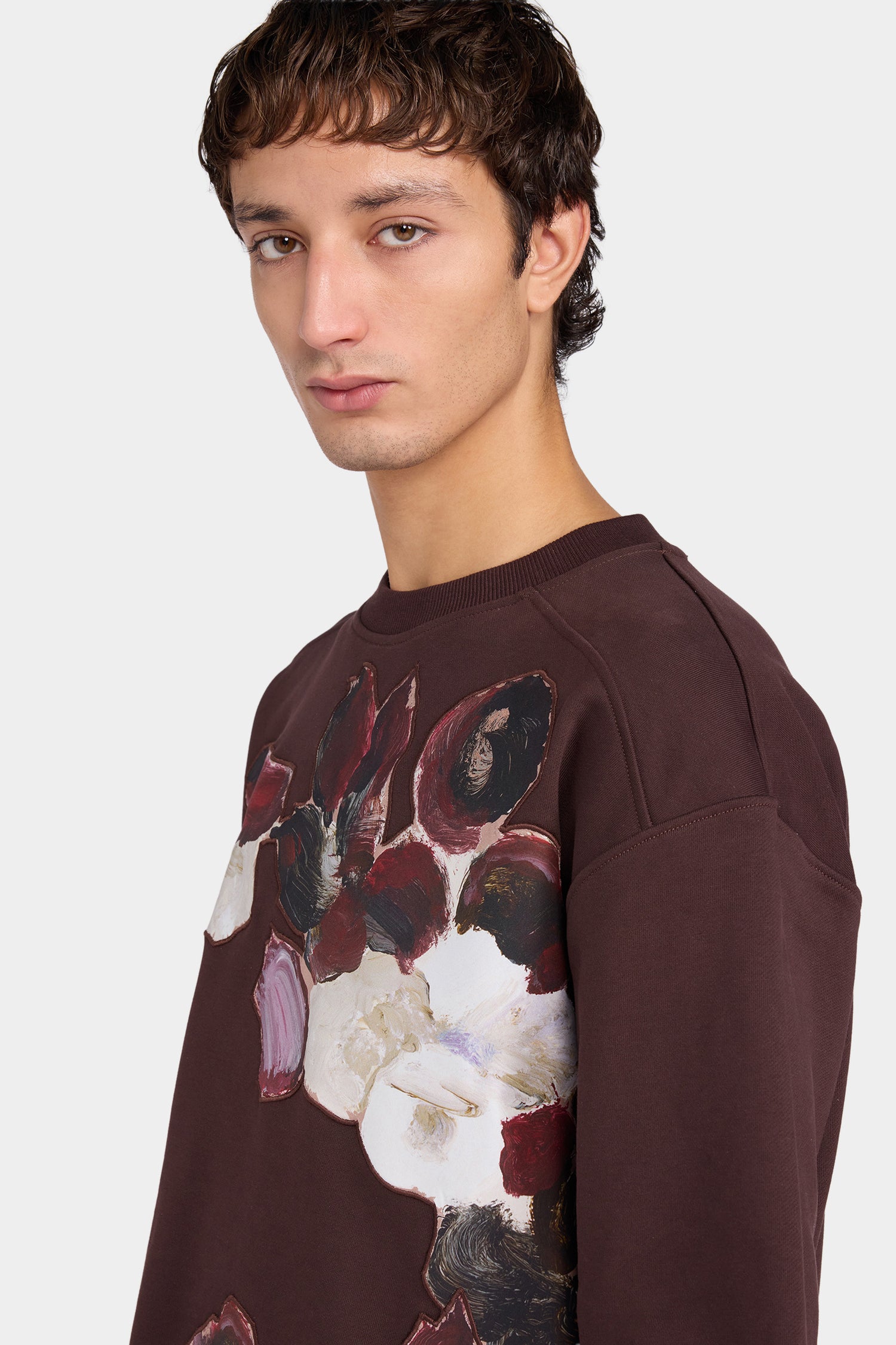 Oversized Brown Floral T-Shirt