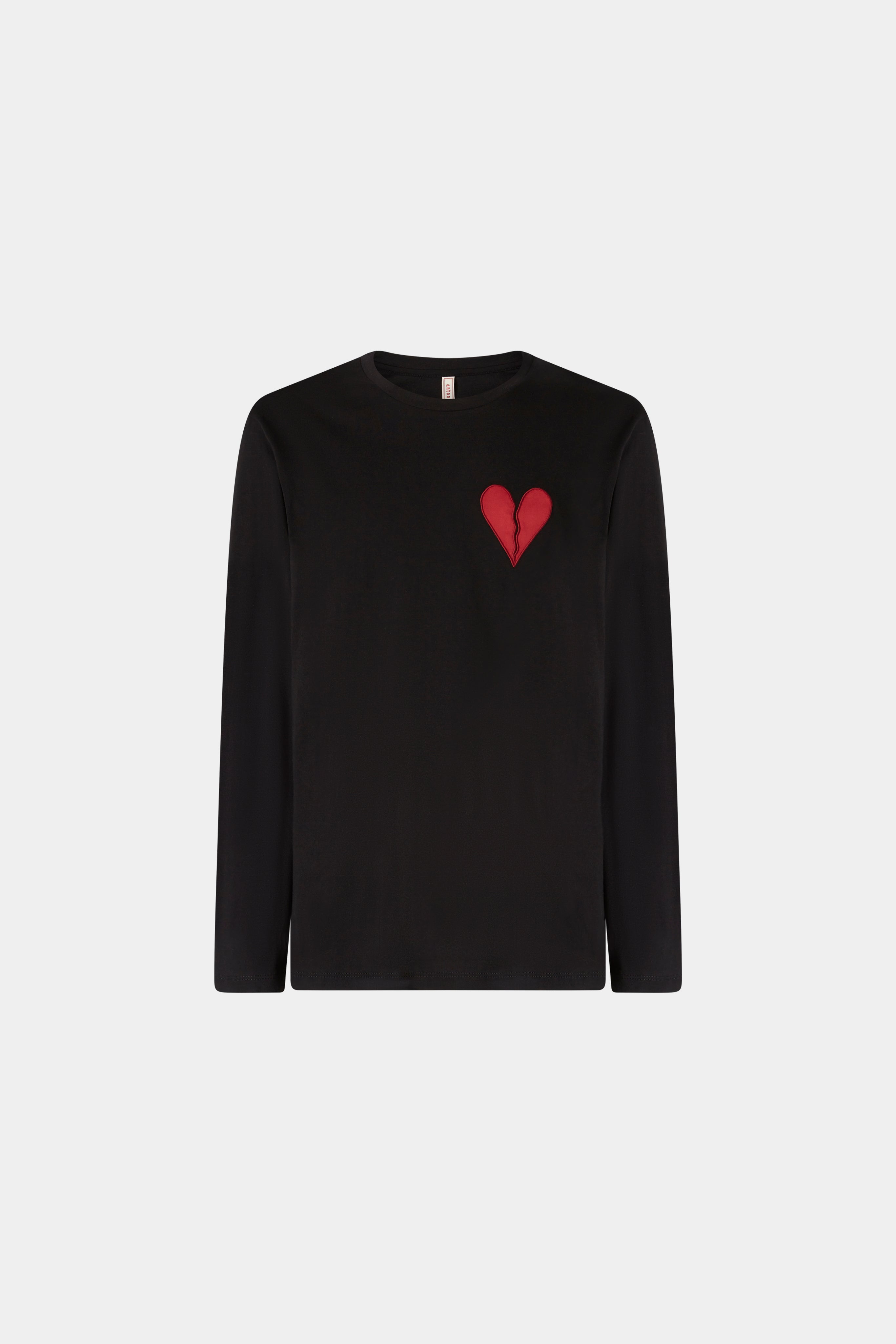 Antonio Marras Heart T-shirt in 100% black cotton with broken