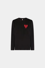 Broken Heart T-shirt Long Black